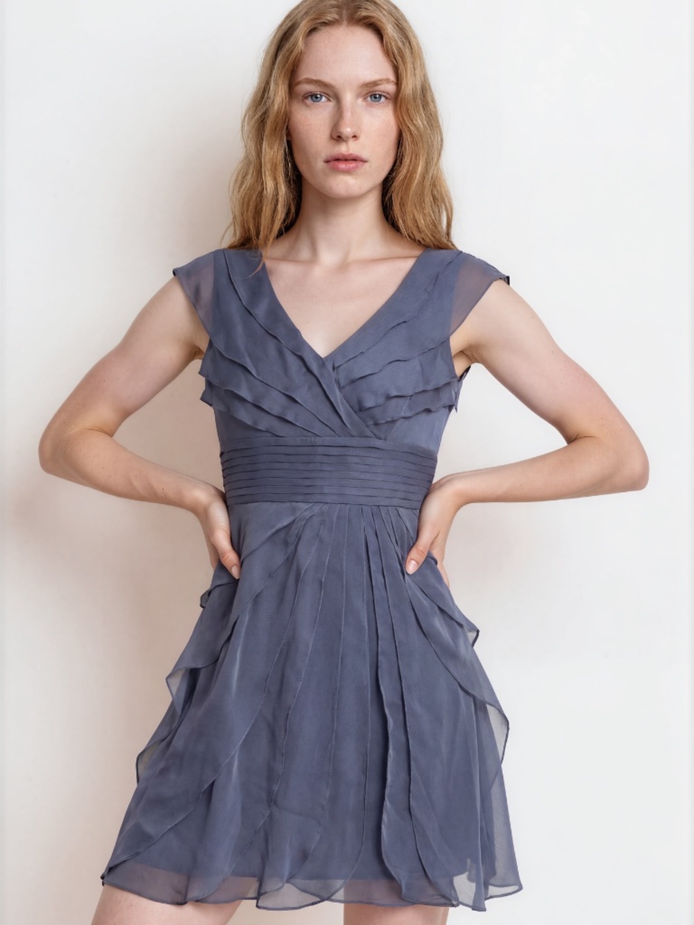 SEXY & FEMININE SHEER SPECIAL OCCASSION DRESS-ADRIANNA PAPELL-6P